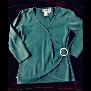 Final Sale!$ Beautiful Joseph A. teal knit top S